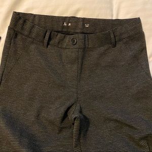 Betabrand bootcut dress pant yoga pants in black/gray herringbone